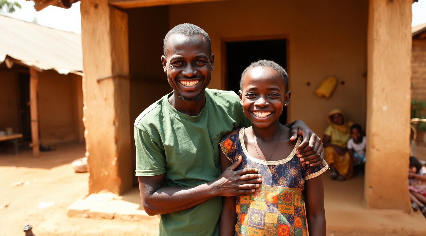 A Ghanaian family smiling together